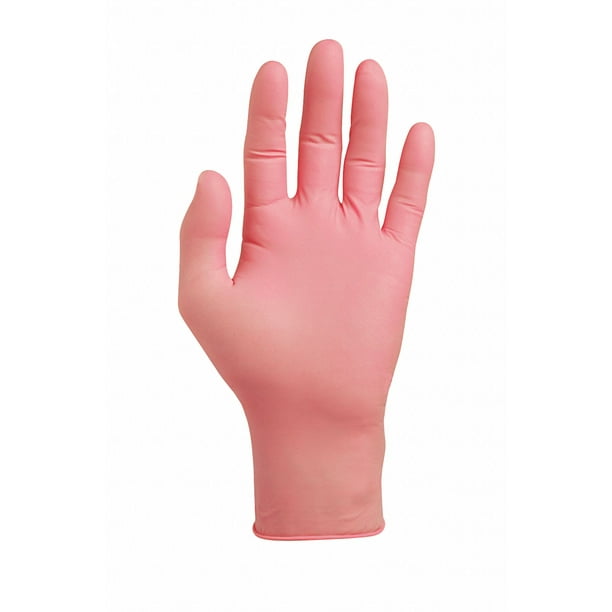 Pink Latex M Disposable Gloves PK100 